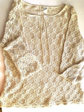 Crochet Jones New York Peasant Top, Cotton, Medium